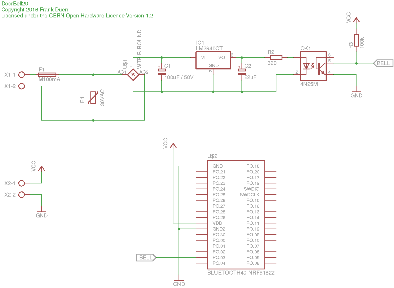 Door Bell 2.0 Monitoring Device Schematic